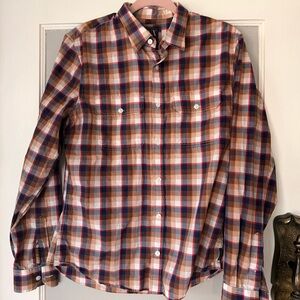 Armani exchange plaid button up fitted casual shirt